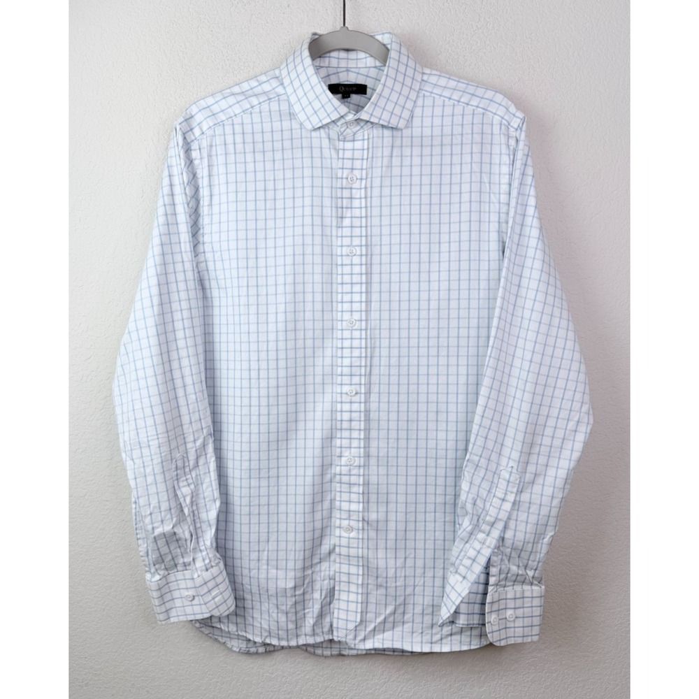 Quince Organic Cotton Stretch Twill Dress Shirt M Windowpane Check Closet Staple